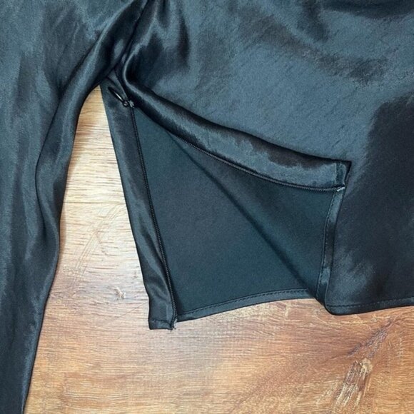 NWT ZARA Satin Crop Top One Shoulder Asymmetric Chain‎ Strap 4661/406/800 Sz XS - Picture 10 of 14